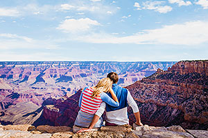 Couple enjoying Grand Canyon views