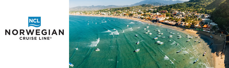 Aerial view of the Mexican Riviera