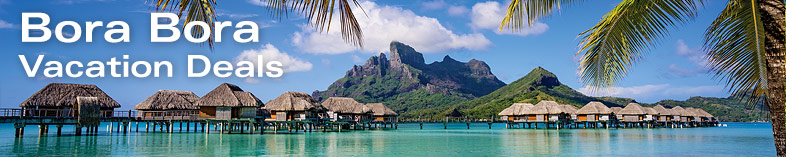 Tahiti Overwater Bungalow, Mount Otemanu in background, Bora Bora