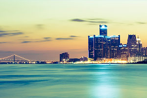 View of Detroit from water