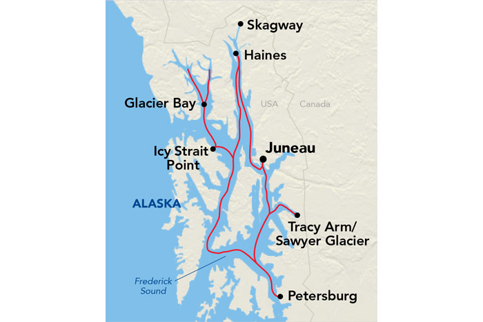 Southeast Alaska Cruise Map