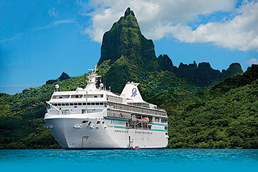 Paul Gauguin anchored in Tahiti