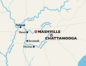 Chattanooga to Nashville Cruise Map