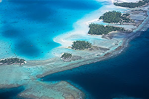 Aerial view of Rangiroa, Tahiti