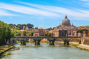 St. Peter's Cathedral with Ponte Sant'Angelo, Rome