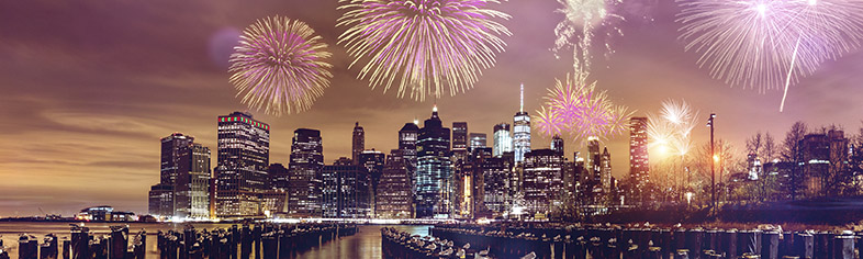 Fireworks over New York City