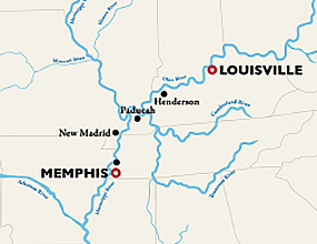 Memphis to Louisville Cruise Map