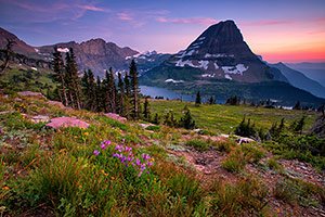 Hidden Lake Trail at sunset, Glacier National Park, Montana