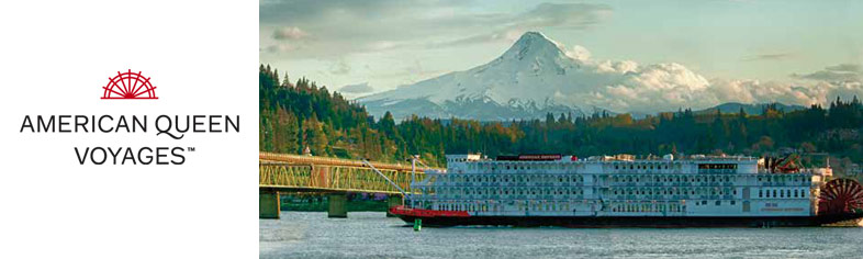 American Empress on Colombia River, Mt Hood in background