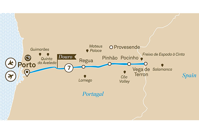 Scenic Delightful Douro Cruise Itinerary Map