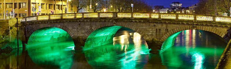 River Liffey at night, Dublin, Ireland