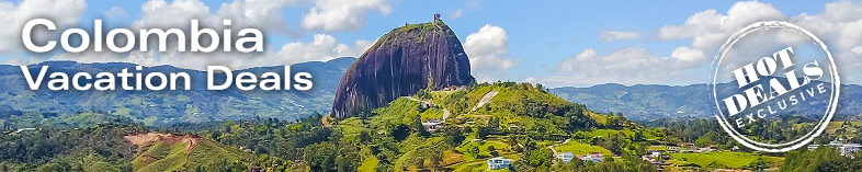 View of homonym stone Guatape Colombia