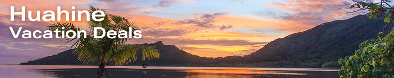 Huahine beach at sunset