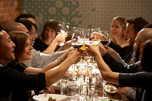 Group of people toasting