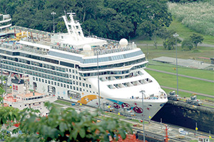 NCL cruising through Panama Canal