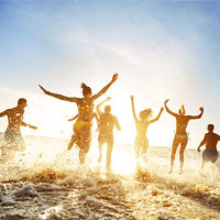 Group at beach