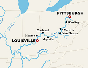 Louisville to Pittsburgh Cruise Route