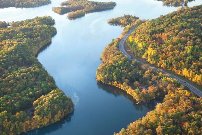 Aerial view of Mississippi River