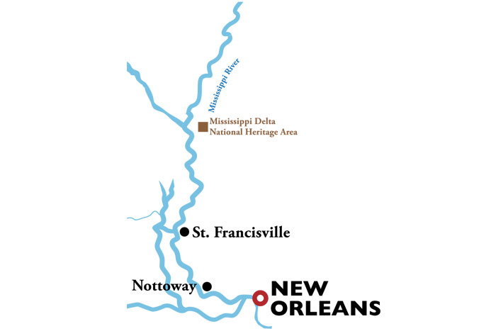 American Duchess New Orleans Roundtrip Itinerary Map