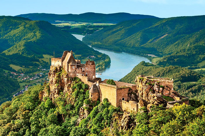 Castle overlooking Danube river