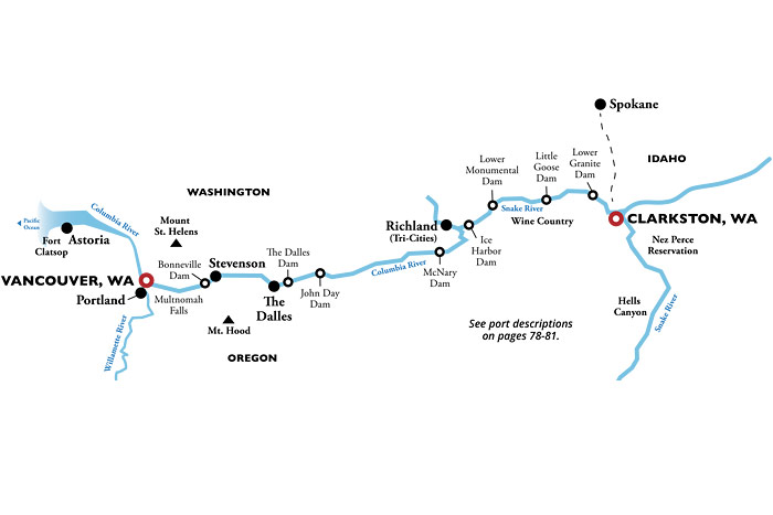 Portland to Clarkston Itinerary Map