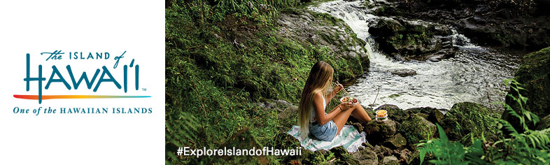 Big Island waterfall picnic