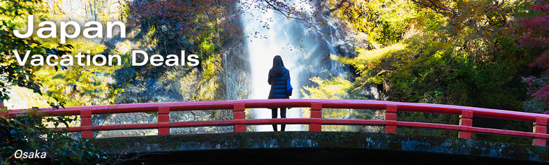 Bridge over Waterfall, Osaka, Japan