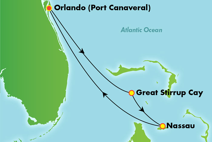 Bahamas from Orando - Cruise Map