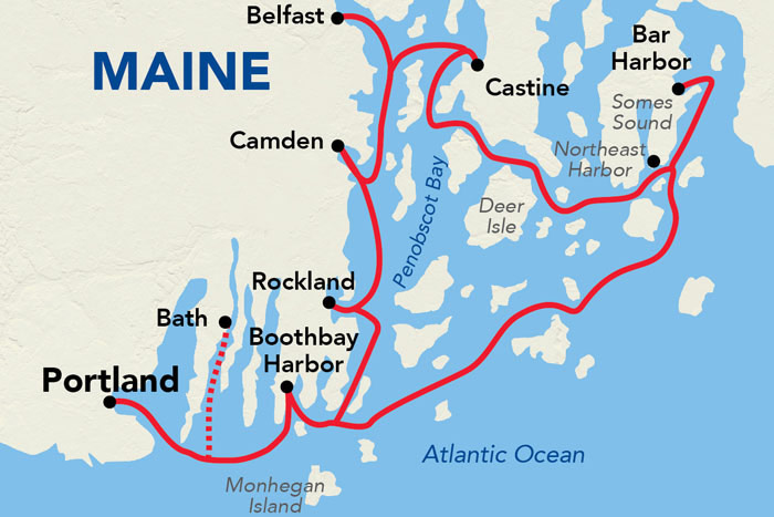 Maine Coast & Harbors Cruise Map