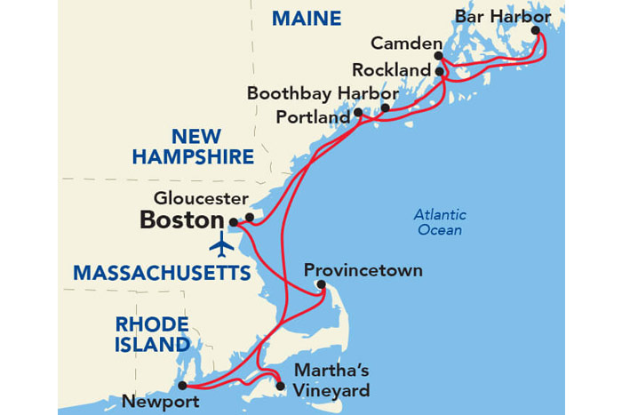 Grand New England Cruise Map