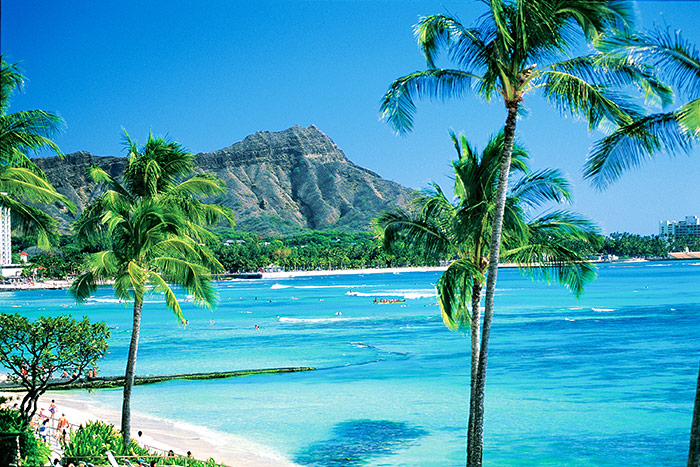 Honolulu, Waikiki Beach and Diamond Head