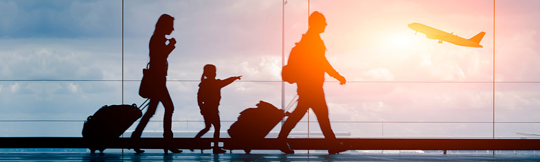 Family in airport