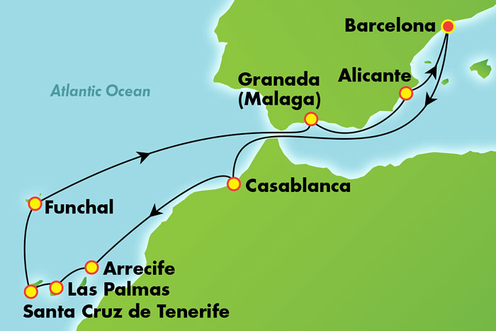 cruises to spain portugal and morocco 2022