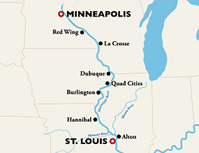 Minneapolis to St. Louis Cruise Route