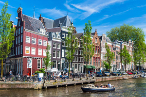 Historic buildings along Rhine river