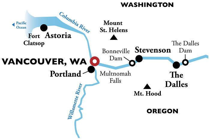 Portland Snake River Round-trip Itinerary Map