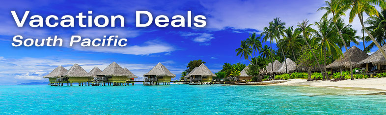 Tahiti, South Pacific - Overwater Bungalows on beach